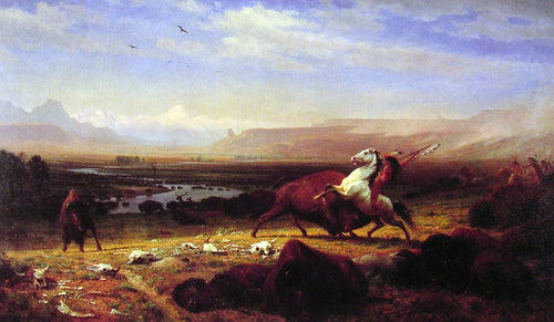 O último do búfalo (Albert Bierstadt) - Reprodução com Qualidade Museu