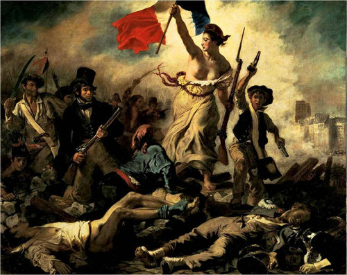 A liberdade liderando as pessoas (Eugene Delacroix) - Reprodução com Qualidade Museu