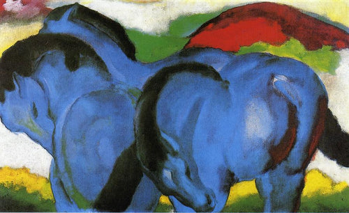 Os pequenos cavalos azuis (Franz Marc) - Reprodução com Qualidade Museu