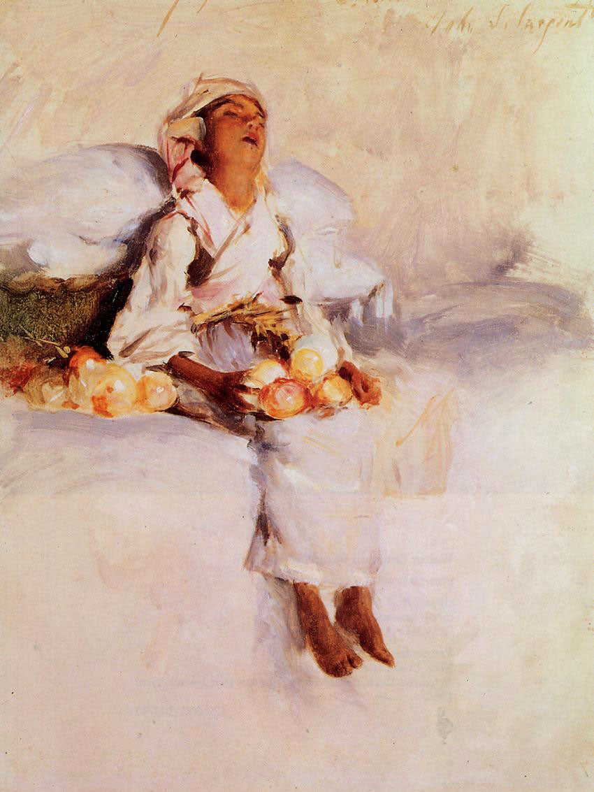 O pequeno vendedor de frutas (John Singer Sargent) - Reprodução com Qualidade Museu