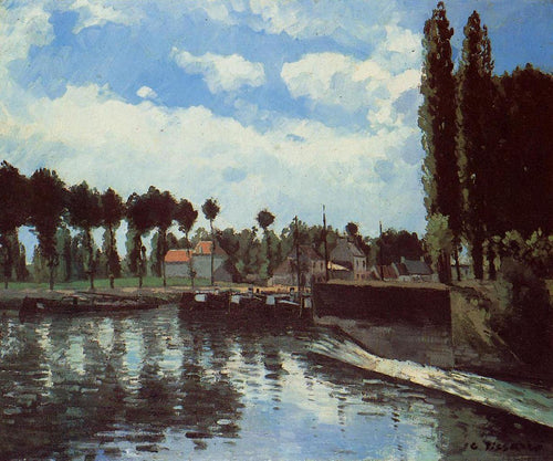 The Lock At Pontoise (Camille Pissarro) - Reprodução com Qualidade Museu