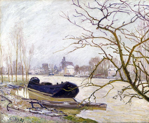 The Loing At High Water (Alfred Sisley) - Reprodução com Qualidade Museu