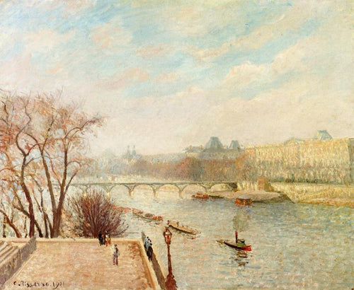 O Louvre, Winter Sunlight, Morning, 2nd Version (Camille Pissarro) - Reprodução com Qualidade Museu
