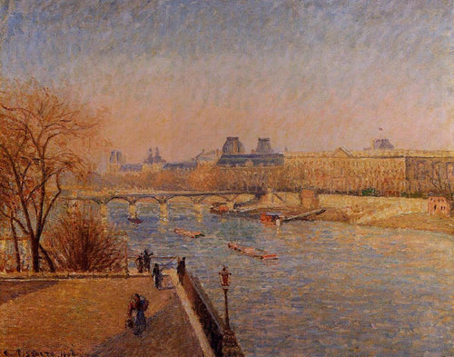 O Louvre, inverno, manhã ensolarada (Camille Pissarro) - Reprodução com Qualidade Museu