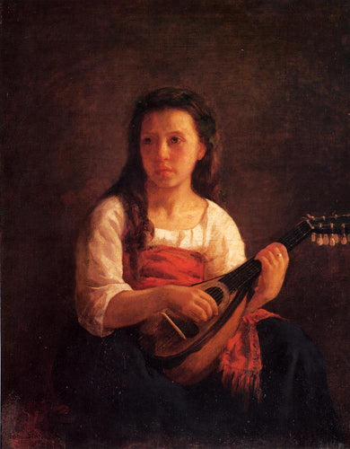 O tocador de bandolim (Mary Cassatt) - Reprodução com Qualidade Museu