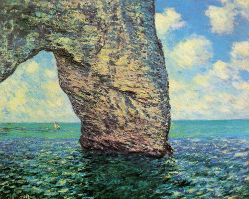 O Manneport na maré alta (Claude Monet) - Reprodução com Qualidade Museu
