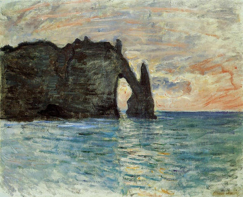 The Manneport, Cliff At Etretat (Claude Monet) - Reprodução com Qualidade Museu