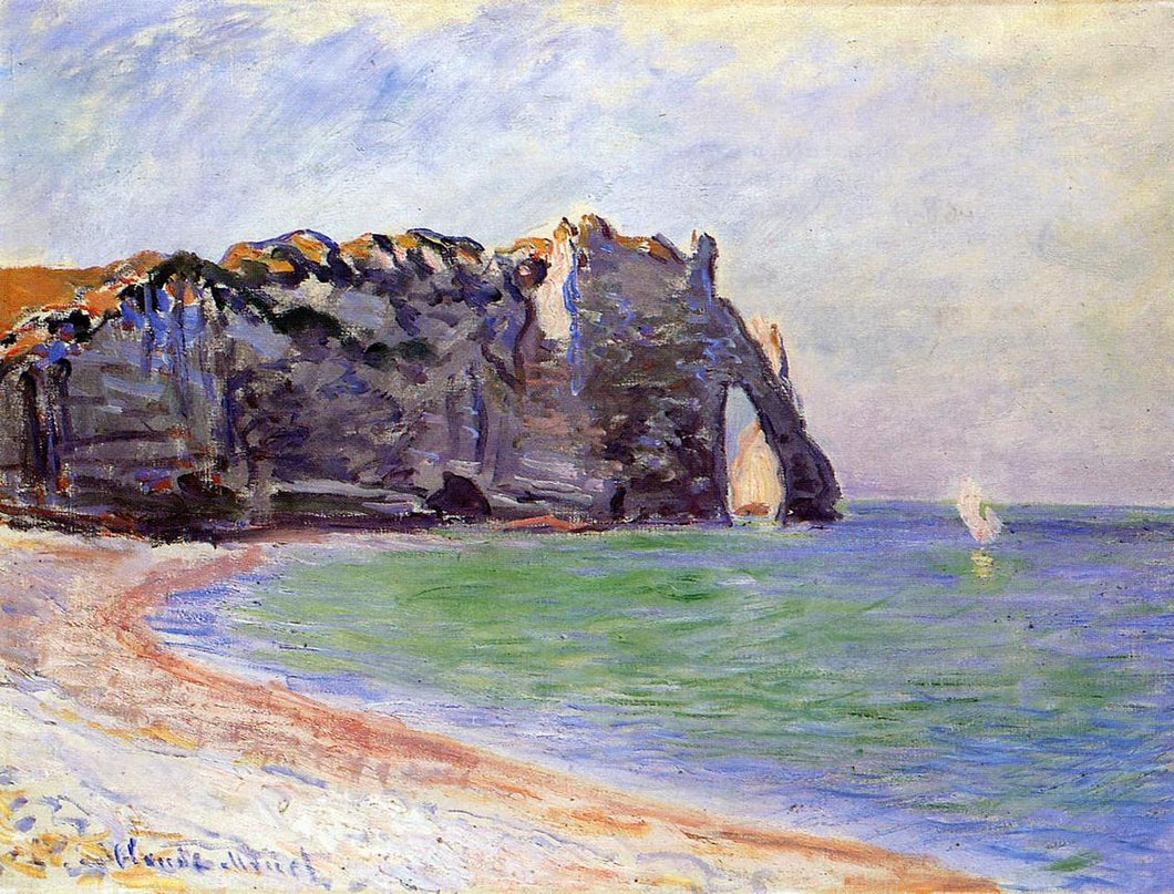 The Manneport, Etretat, The Porte Daval (Claude Monet) - Reprodução com Qualidade Museu