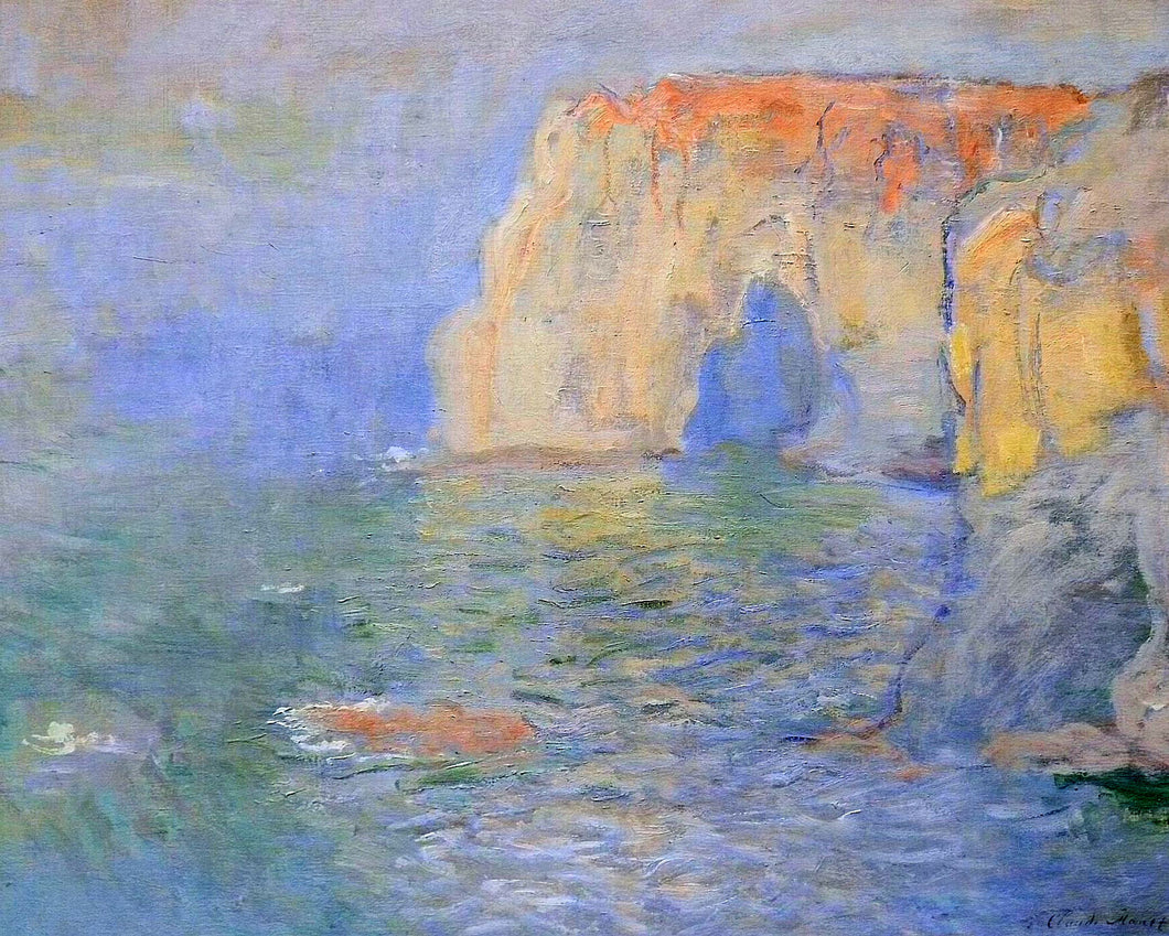 The Manneport Reflections Of Water (Claude Monet) - Reprodução com Qualidade Museu