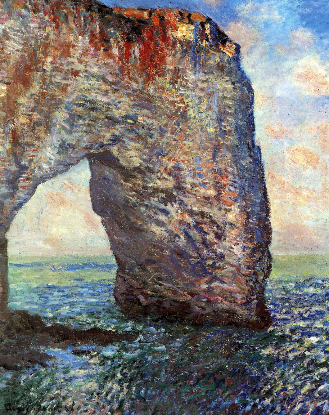 The Mannerport Near Etretat (Claude Monet) - Reprodução com Qualidade Museu