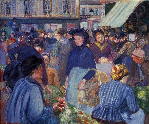 O mercado em Gisors (Camille Pissarro) - Reprodução com Qualidade Museu