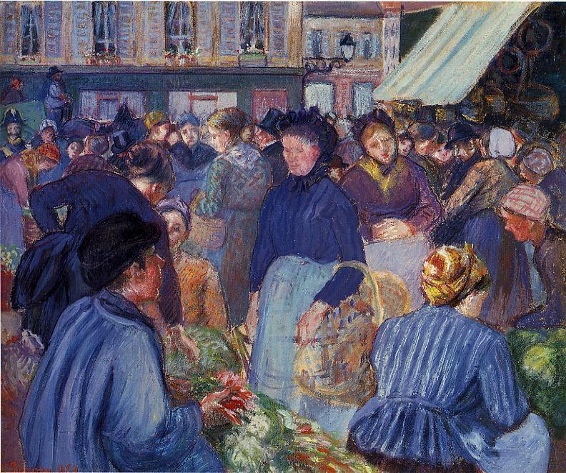 O mercado em Gisors (Camille Pissarro) - Reprodução com Qualidade Museu