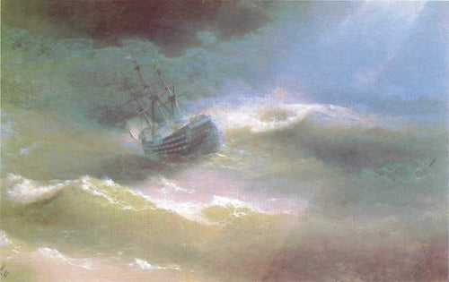 A Maria Pegada Em Uma Tempestade (Ivan Aivazovsky) - Reprodução com Qualidade Museu