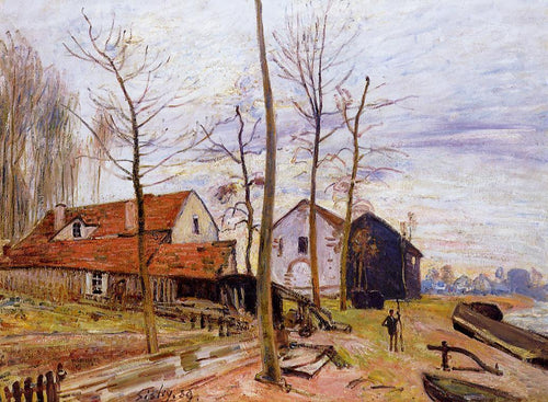 The Mills Of Moret, Sunrise (Alfred Sisley) - Reprodução com Qualidade Museu