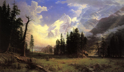 O Glaciar Morteratsch Upper Engadine Valley Pontresina (Albert Bierstadt) - Reprodução com Qualidade Museu