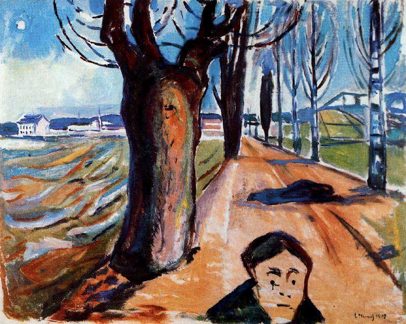 Assassinato na estrada (Edvard Munch) - Reprodução com Qualidade Museu