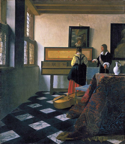 A lição de música (Johannes Vermeer) - Reprodução com Qualidade Museu