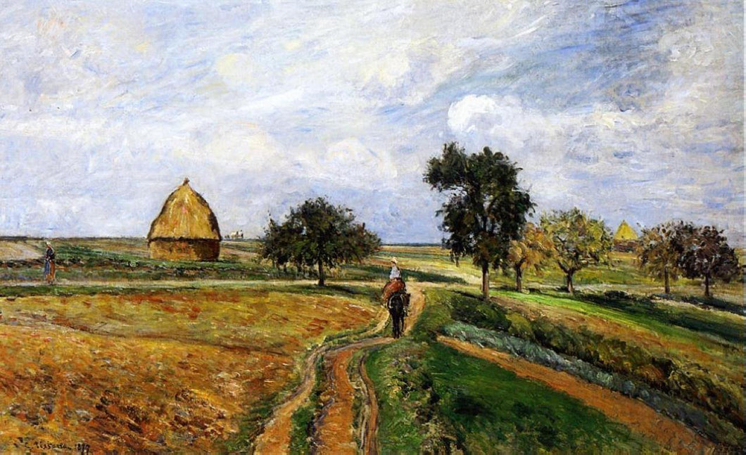 The Old Ennery Road em Pontoise (Camille Pissarro) - Reprodução com Qualidade Museu