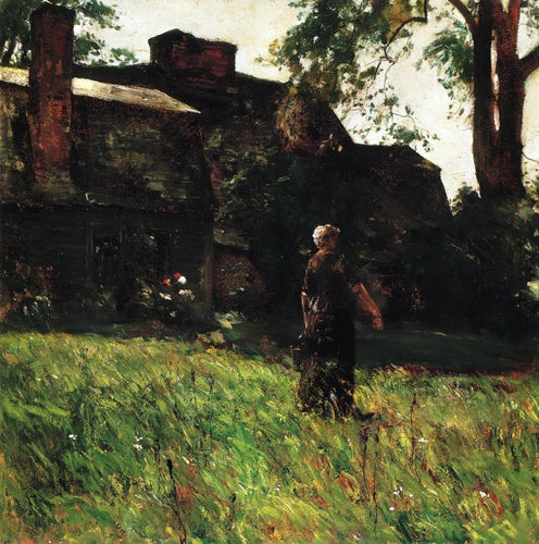 The Old Fairbanks House - Dedham, Massachusetts (Childe Hassam) - Reprodução com Qualidade Museu