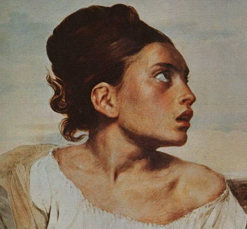 A garota órfã no cemitério - detalhe (Eugene Delacroix) - Reprodução com Qualidade Museu