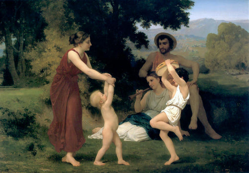 A recreação pastoral (William-Adolphe Bouguereau) - Reprodução com Qualidade Museu