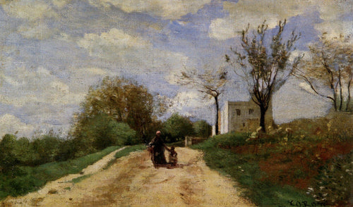 O caminho que conduz à casa - Jean-Baptiste-Camille Corot