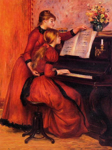 A lição de piano (Pierre-Auguste Renoir) - Reprodução com Qualidade Museu