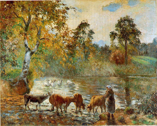A lagoa em Montfoucault (Camille Pissarro) - Reprodução com Qualidade Museu