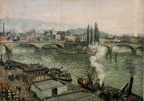 The Pont Corneille, Rouen, Gray Weather (Camille Pissarro) - Reprodução com Qualidade Museu