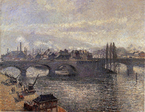 The Pont Corneille, Rouen, Morning Effect (Camille Pissarro) - Reprodução com Qualidade Museu