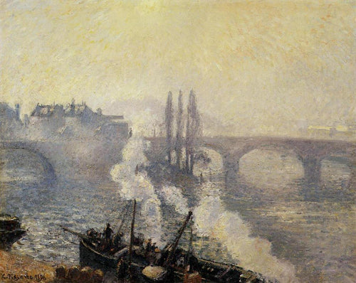 The Pont Corneille, Rouen, Morning Mist (Camille Pissarro) - Reprodução com Qualidade Museu