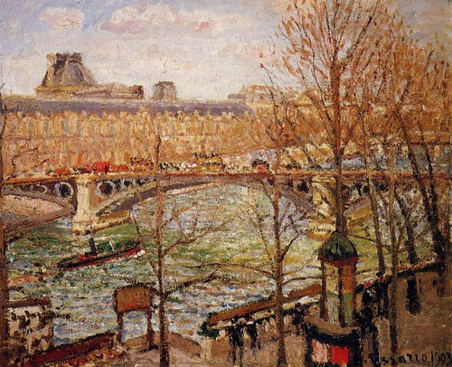 The Pont Du Carrousel, Tarde (Camille Pissarro) - Reprodução com Qualidade Museu
