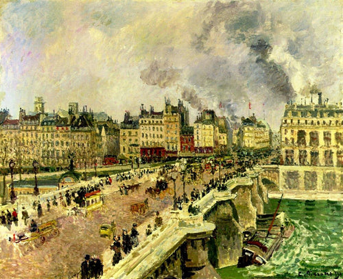 O Pont Neuf, naufrágio do Bonne Mere (Camille Pissarro) - Reprodução com Qualidade Museu