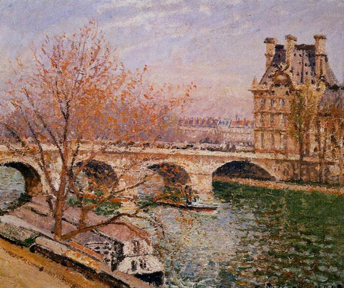 O Pont Royal e o Pavilhão De Flore (Camille Pissarro) - Reprodução com Qualidade Museu