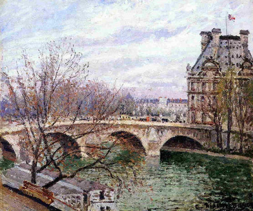 O Pont Royal e o Pavilhão De Flore (Camille Pissarro) - Reprodução com Qualidade Museu