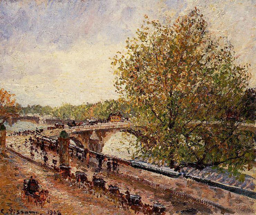 The Pont Royal, Gray Weather, Tarde, Spring (Camille Pissarro) - Reprodução com Qualidade Museu