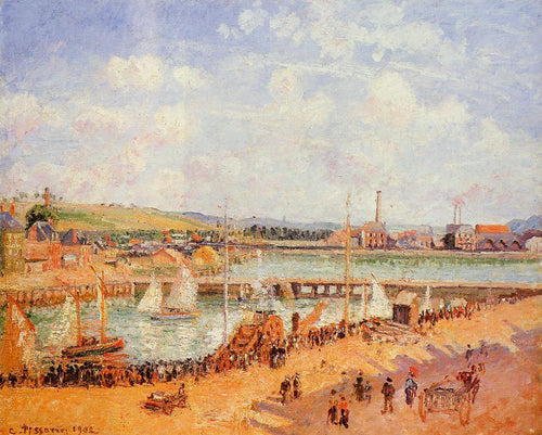 O porto de Dieppe, as bacias de Dunquesne e Berrigny, maré alta, tarde ensolarada (Camille Pissarro) - Reprodução com Qualidade Museu