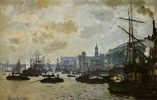 O porto de londres (Claude Monet) - Reprodução com Qualidade Museu