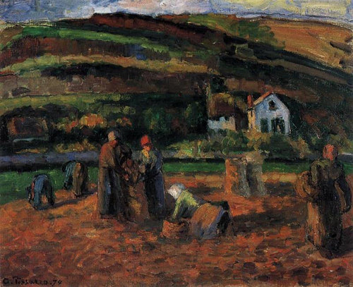 A colheita da batata (Camille Pissarro) - Reprodução com Qualidade Museu