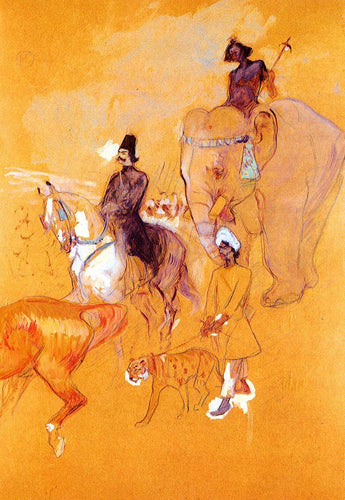 A Procissão do Raja (Henri de Toulouse-Lautrec) - Reprodução com Qualidade Museu