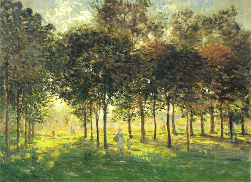 The Promenade At Argenteuil Sunset (Claude Monet) - Reprodução com Qualidade Museu