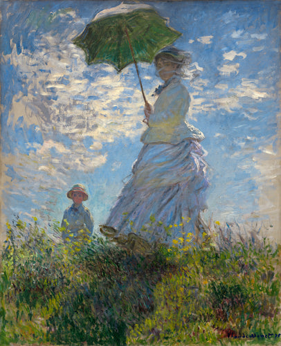 Mulher com guarda-sol (Claude Monet) - Reprodução com Qualidade Museu