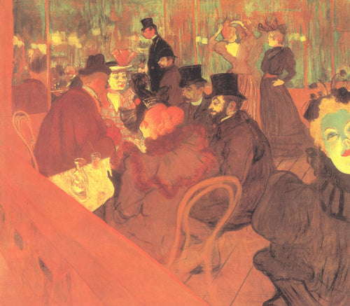 O Promenoir O Moulin Rouge (Henri de Toulouse-Lautrec) - Reprodução com Qualidade Museu