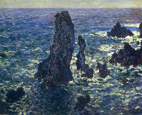 As Pirâmides - Penhascos de Belle-Ile (Claude Monet) - Reprodução com Qualidade Museu