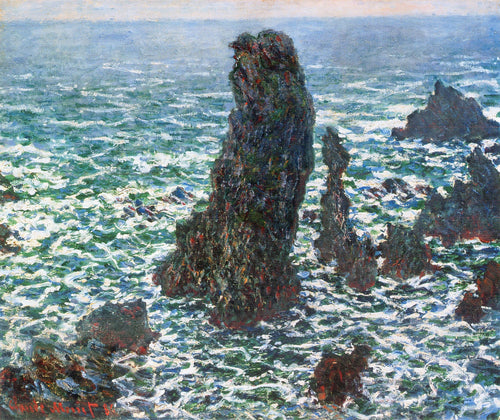 As pirâmides de Port Coton Belle Lle En Mer (Claude Monet) - Reprodução com Qualidade Museu