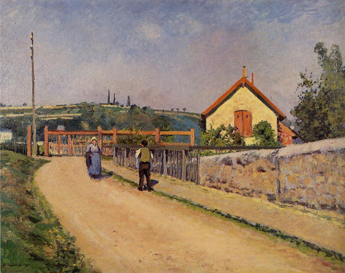 Cruzamento da ferrovia em Les Patis (Camille Pissarro) - Reprodução com Qualidade Museu
