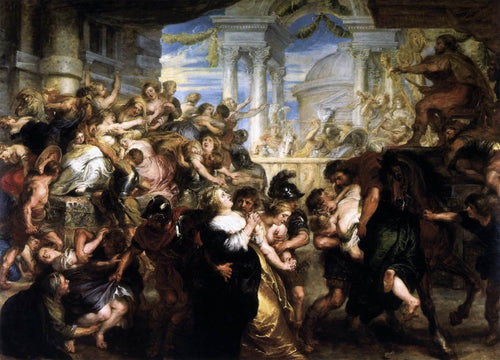 O estupro das mulheres sabinas (Peter Paul Rubens) - Reprodução com Qualidade Museu
