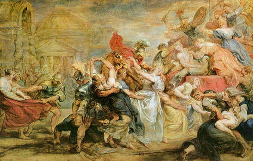 Estupro de mulheres sabinas (Peter Paul Rubens) - Reprodução com Qualidade Museu