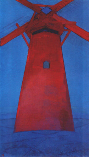 O moinho vermelho (Piet Mondrian) - Reprodução com Qualidade Museu