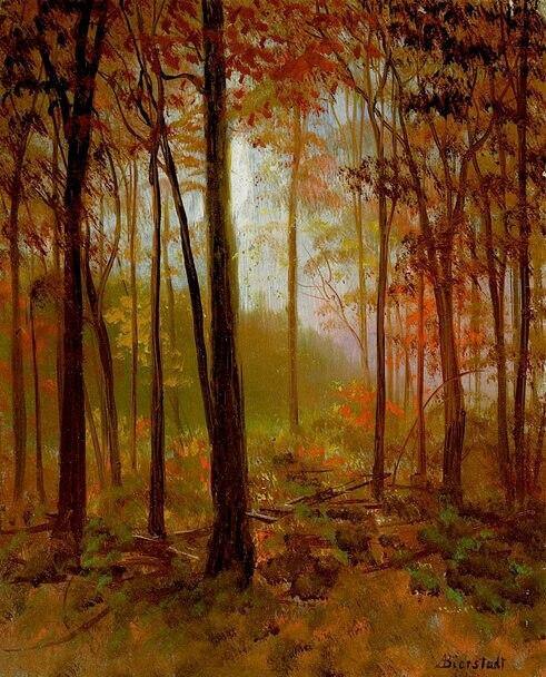 The Red Woods (Albert Bierstadt) - Reprodução com Qualidade Museu